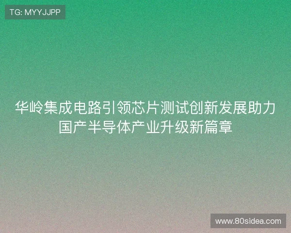 华岭集成电路引领芯片测试创新发展助力国产半导体产业升级新篇章